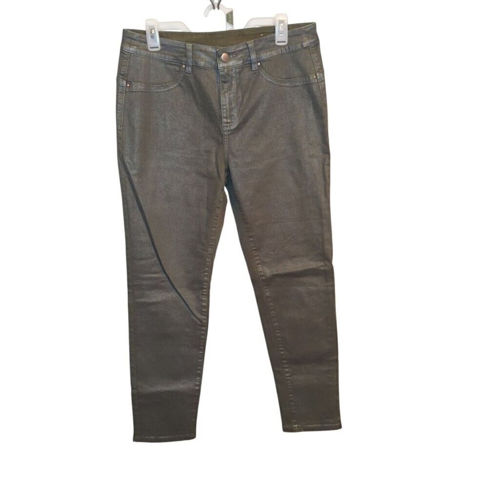 Soft Surroundings Women's Size 10 Grayish/Greenish Shiny Jeans